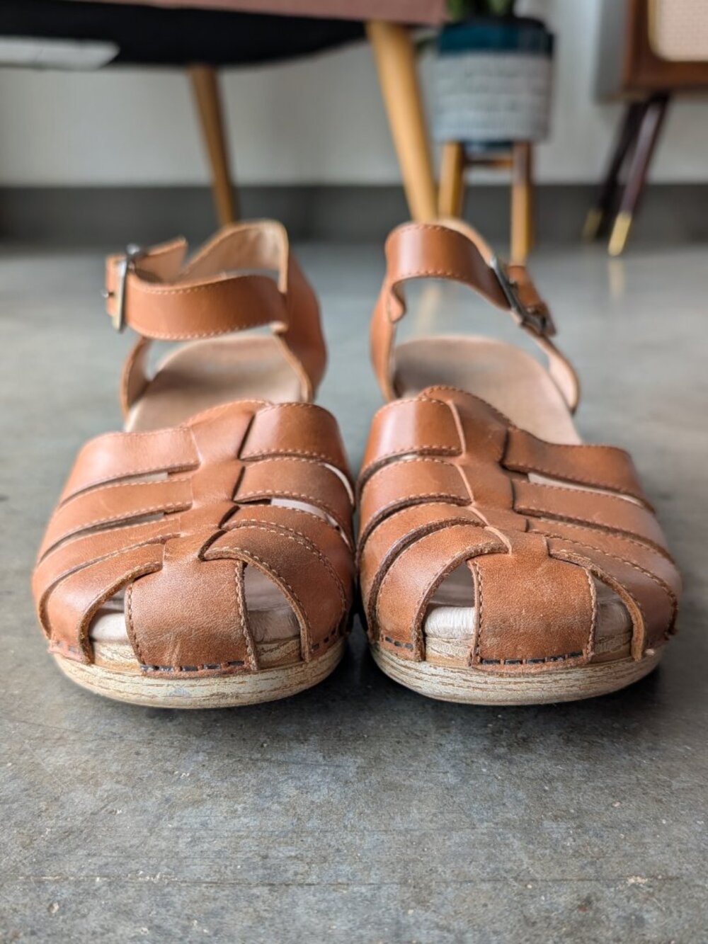 Dansko Milly Fisherman Sandal Brown Leather Ankle Strap Heel size EU 40 - Picture 3 of 11